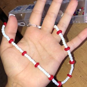 Red & white choker